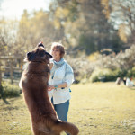 Gill Lewis with dog